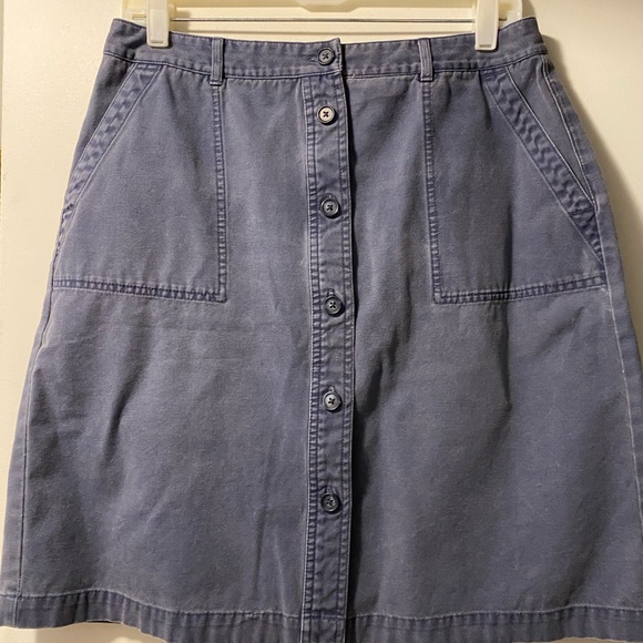 ⚫️- Eddie Bauer denim skirt button front 12 petite - blue - - Picture 2 of 6